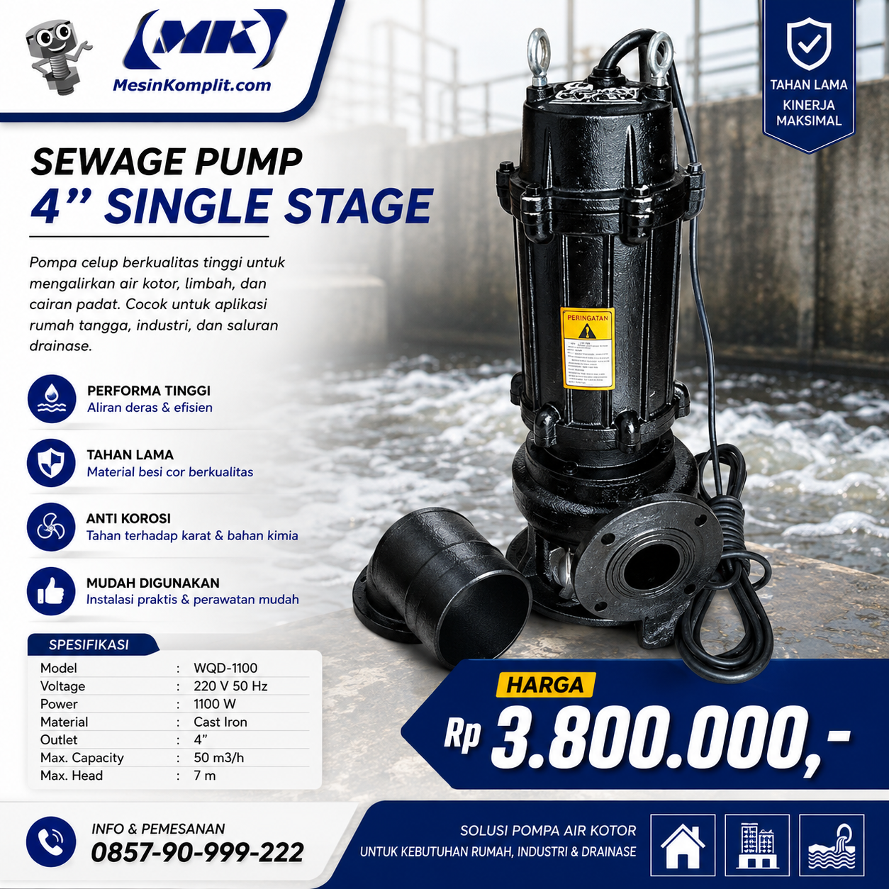 Pompa Air Limbah 4in...